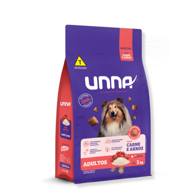 Ração Unna Carne E Arroz Para Cães Adultos